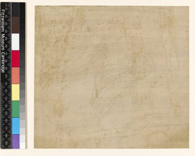 Blad met studies: draperie met een blote arm en een aparte studie van een voet door Raffaello Sanzio Raphael